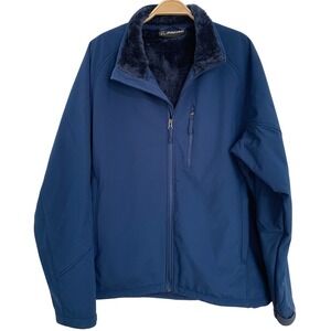 Boeing Blue Softshell Company Work Jacket‎ / Windproof Fur Fleece Lined / Size L